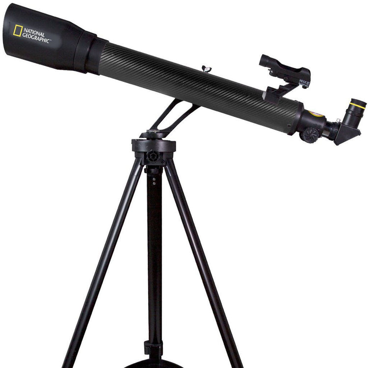 Telescope with National Geographic logo on a white background