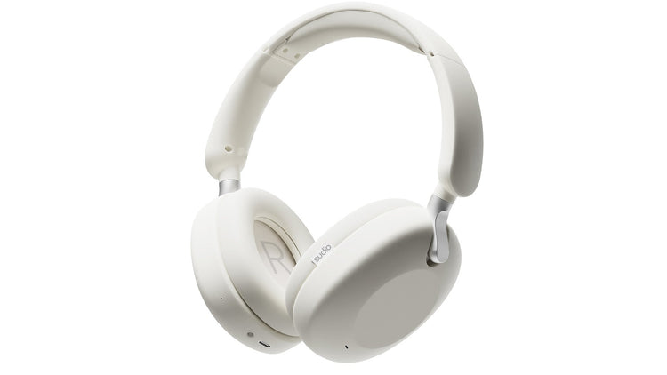 White headphones on a white background