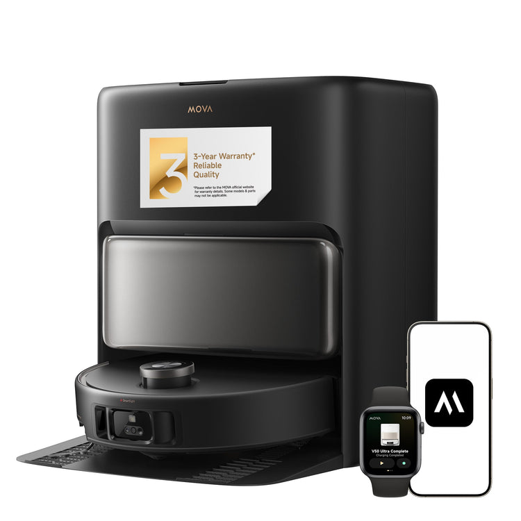 Black coffee machine with smartphone and smartwatch displaying app icons on a white background