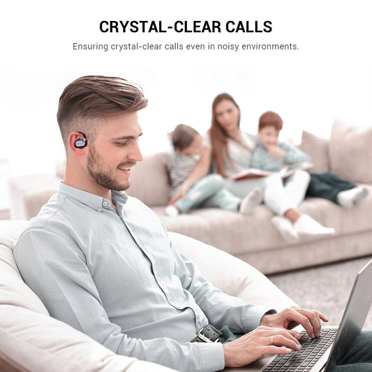 OpenRock wireless earbuds with charging case on a white background