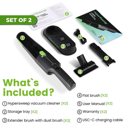 Set of two black and green window cleaning tools on a white background