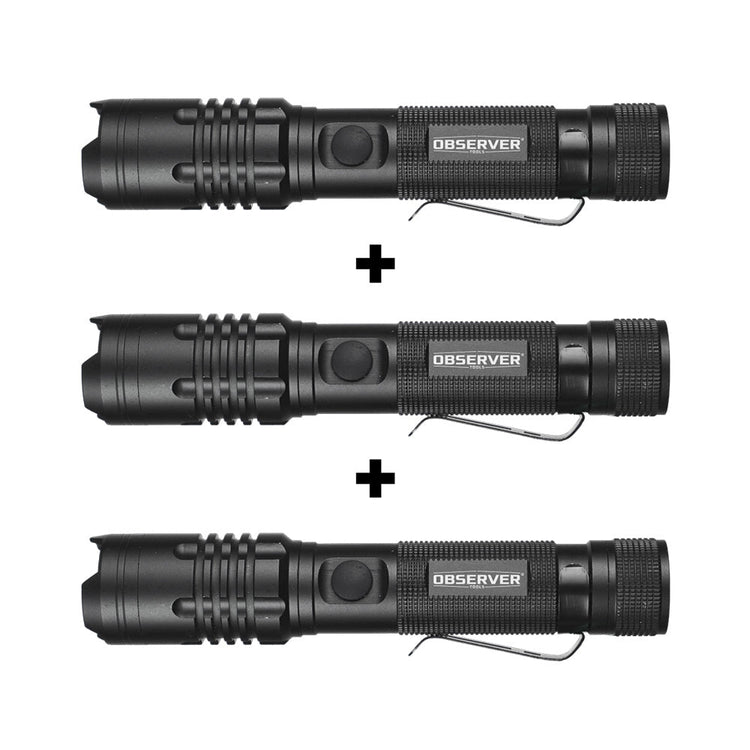 Bundle 1200 Lumen Tactical LED Rechargeable Flashlight X3