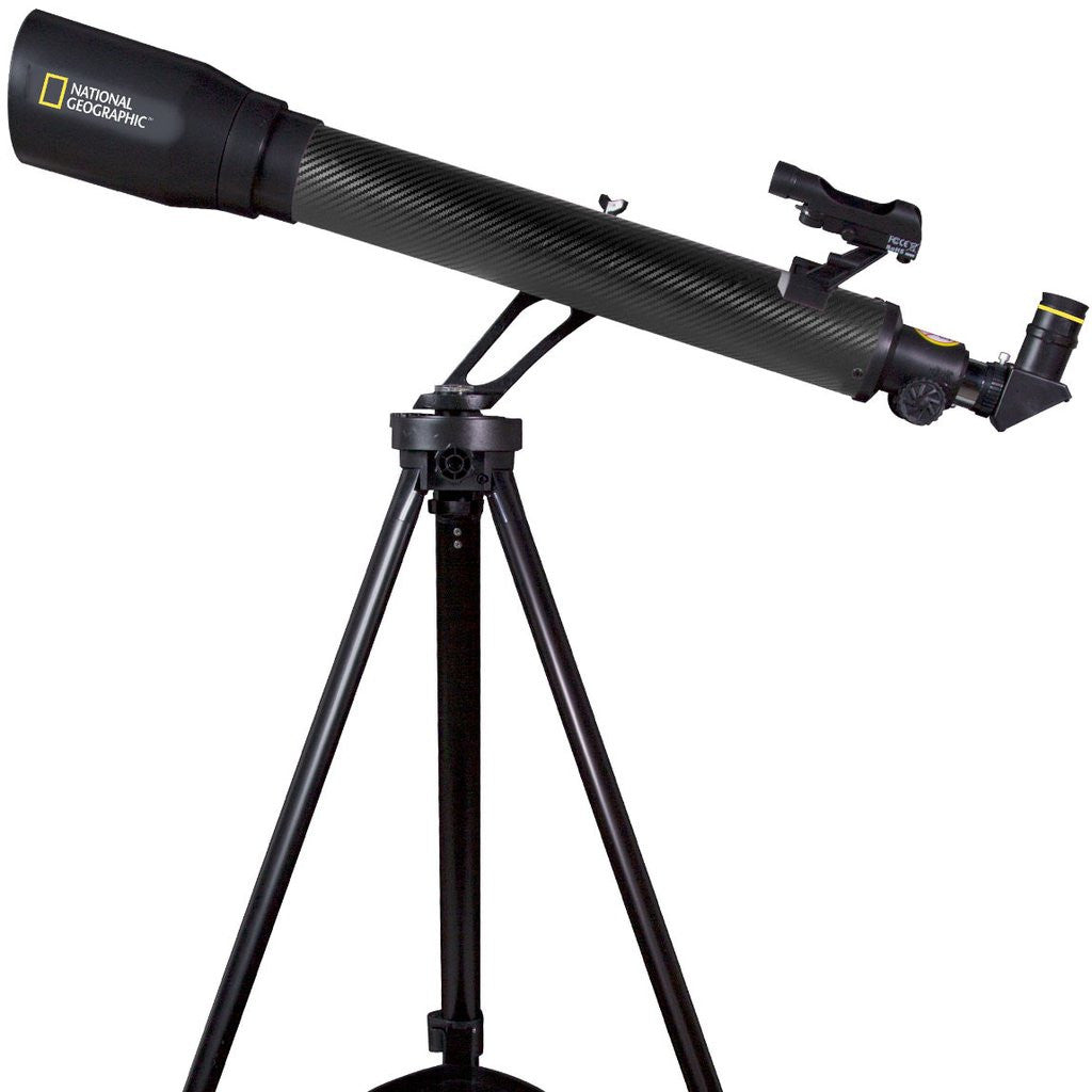 Telescope with National Geographic logo on a white background