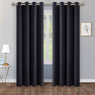 Set of 2 Thermal Blackout Curtains - Black