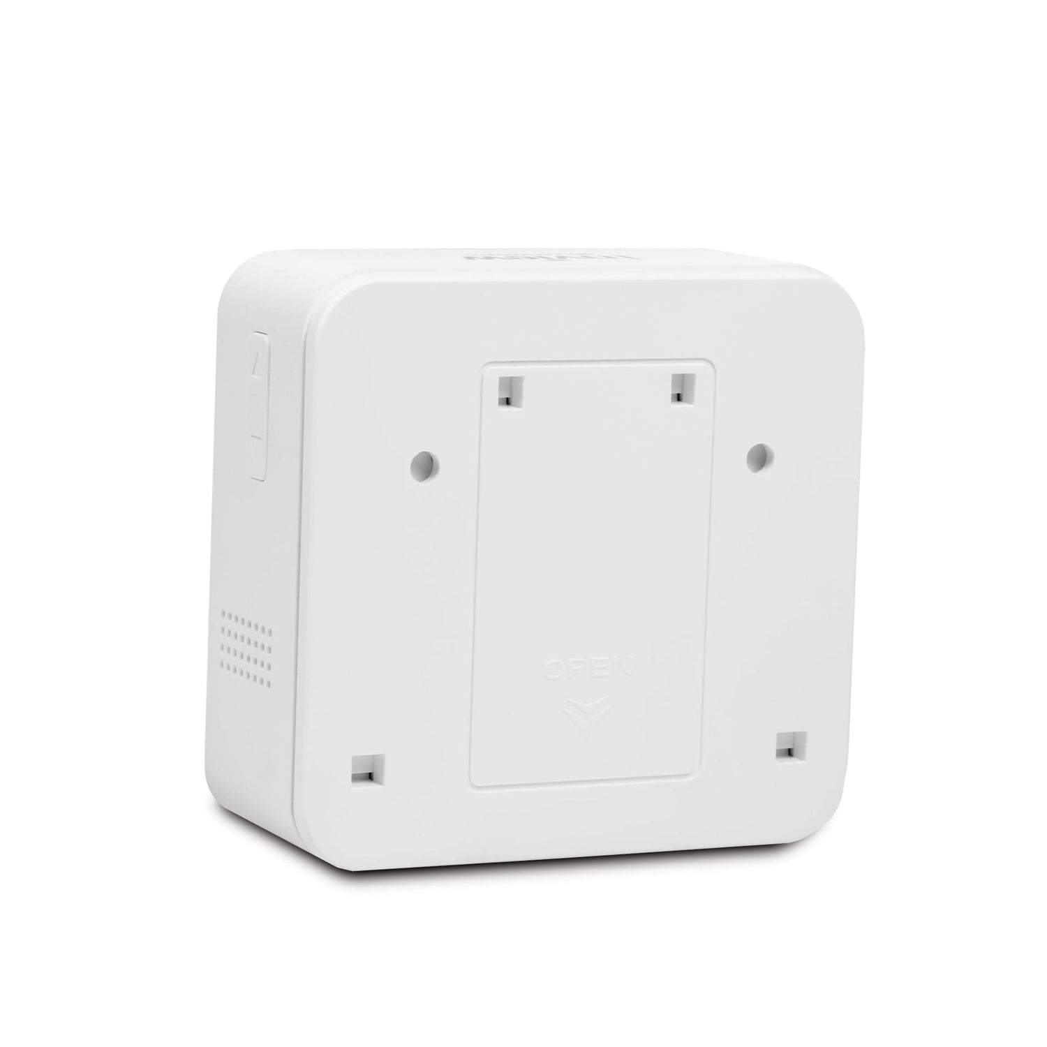 White rectangular device with multiple ports on a white background