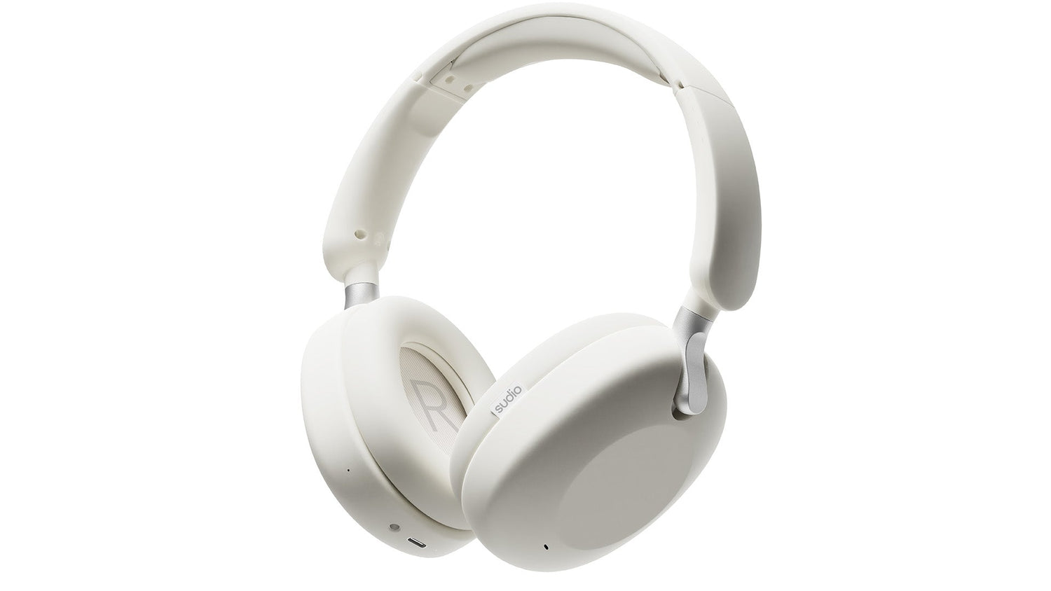 White headphones on a white background