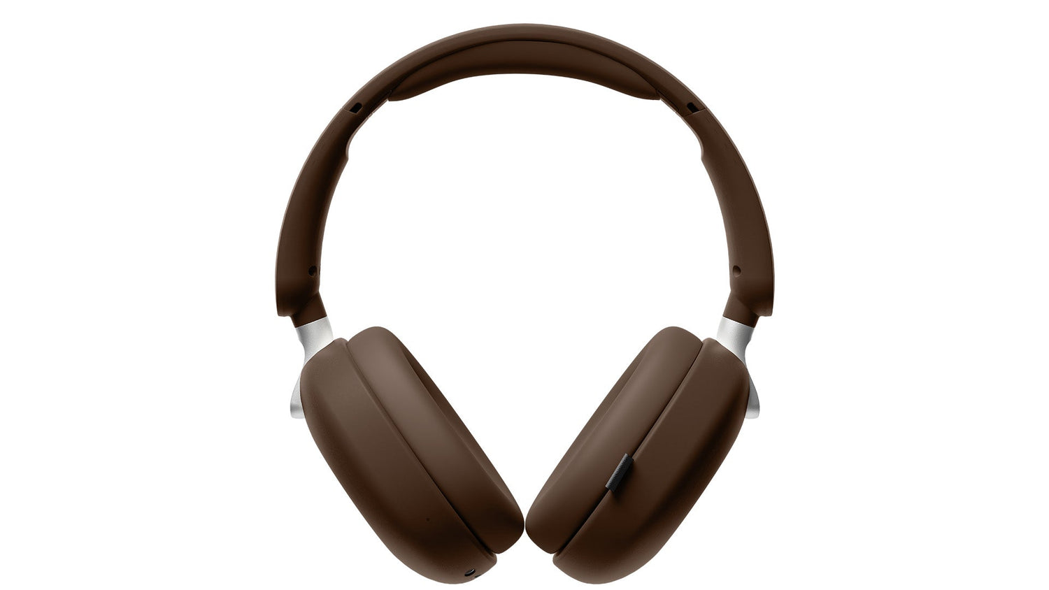Brown headphones on a white background