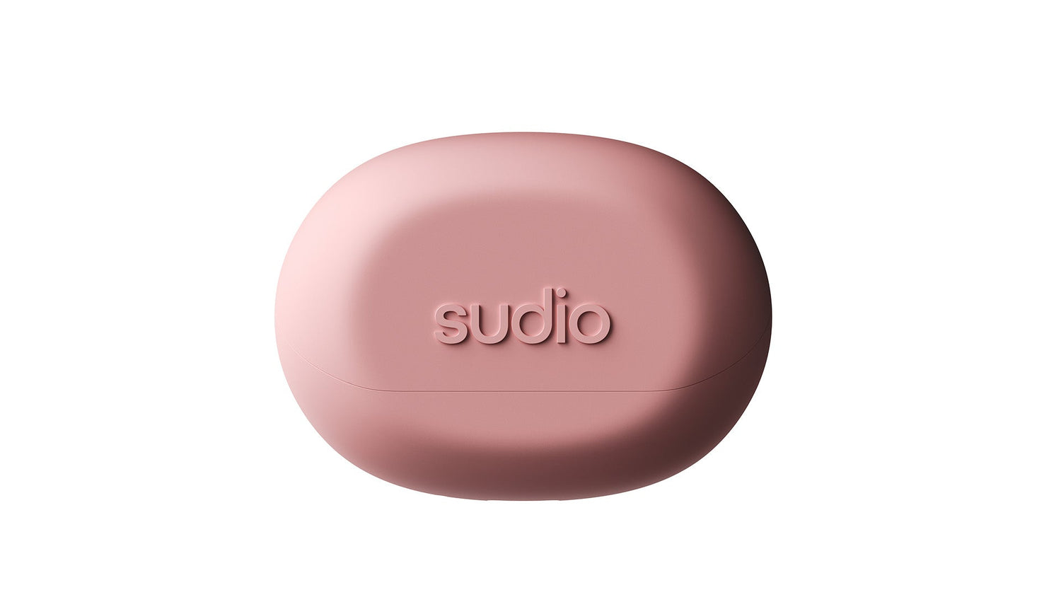 Pink electronic device with 'sudio' branding on a white background