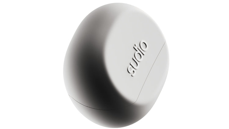 Silver cylindrical device with 'SUURO' branding on a white background