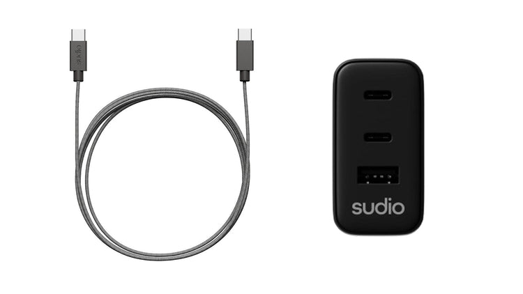 Sudio electronic device with cable on a white background
