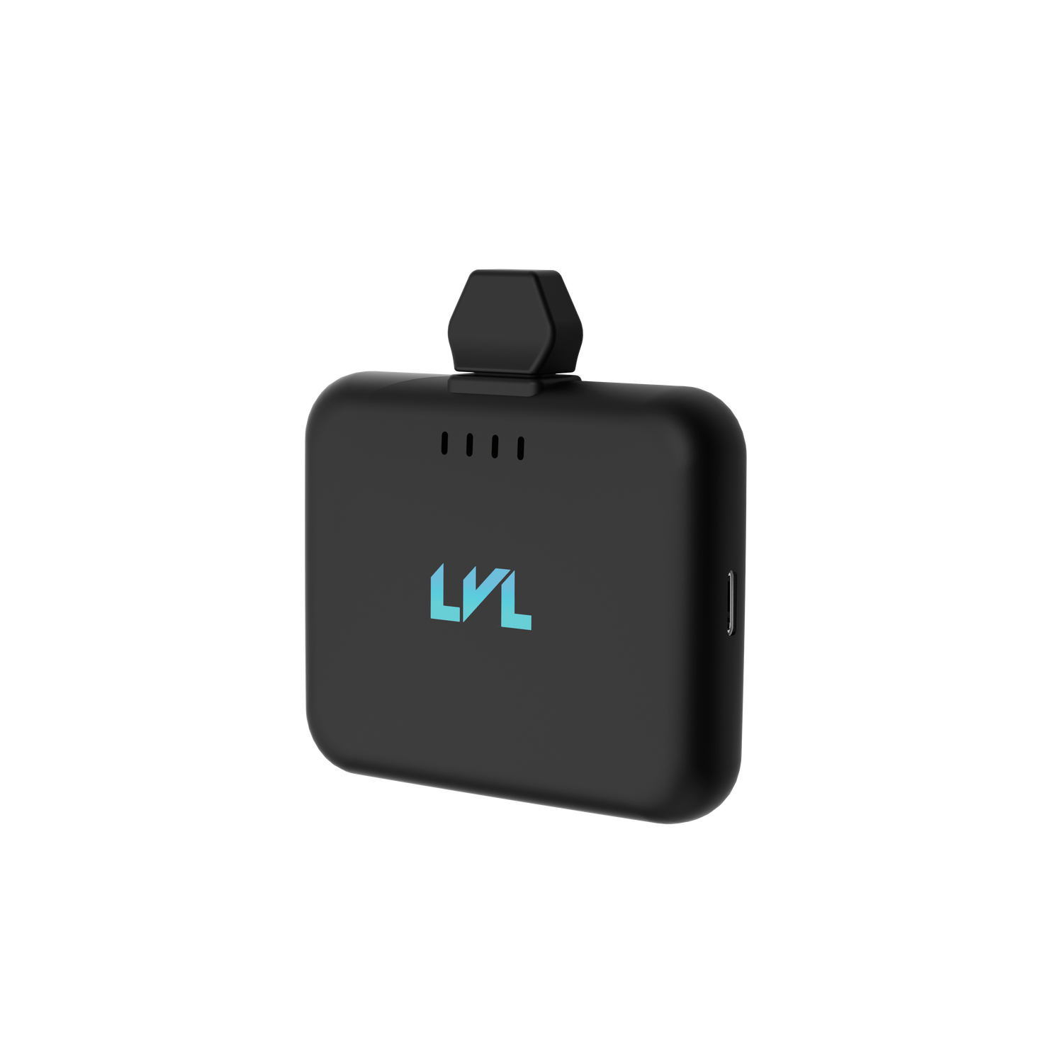 Black electronic device with 'LVL' logo on a white background