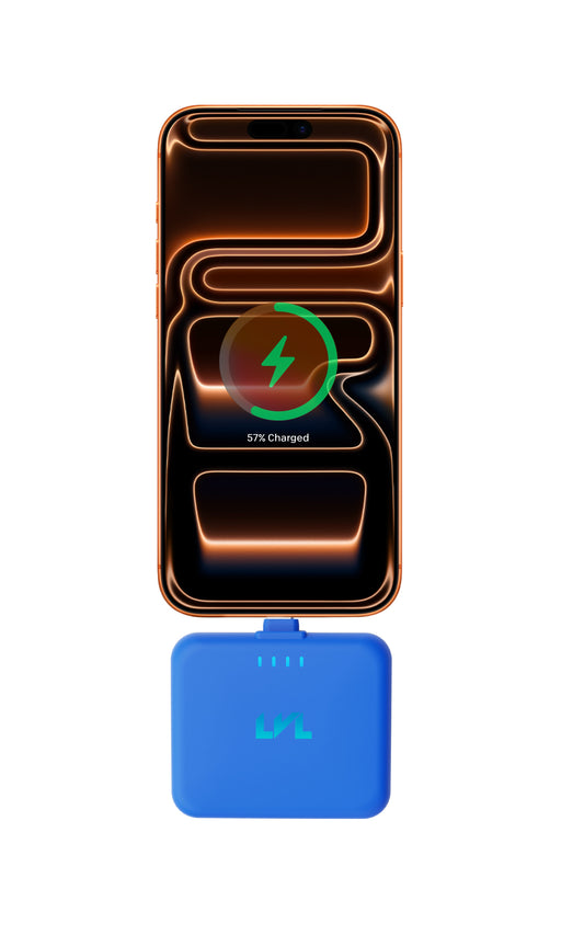 Collage of electronic devices including a smartphone, wireless earbuds, and colorful cases on a white background.