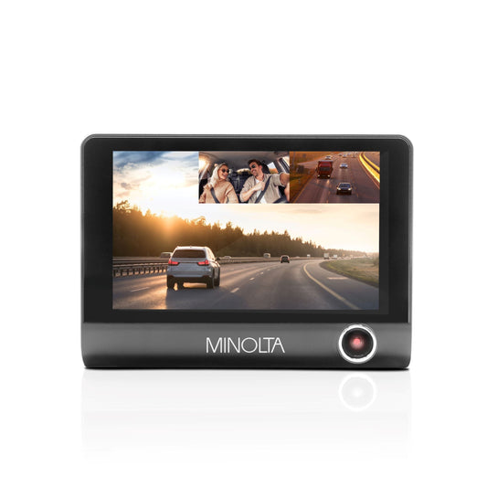 Minolta MNCD415T 3-Channel 1080P Dash Camera w/4.0" LCD & Rear Camera - Black