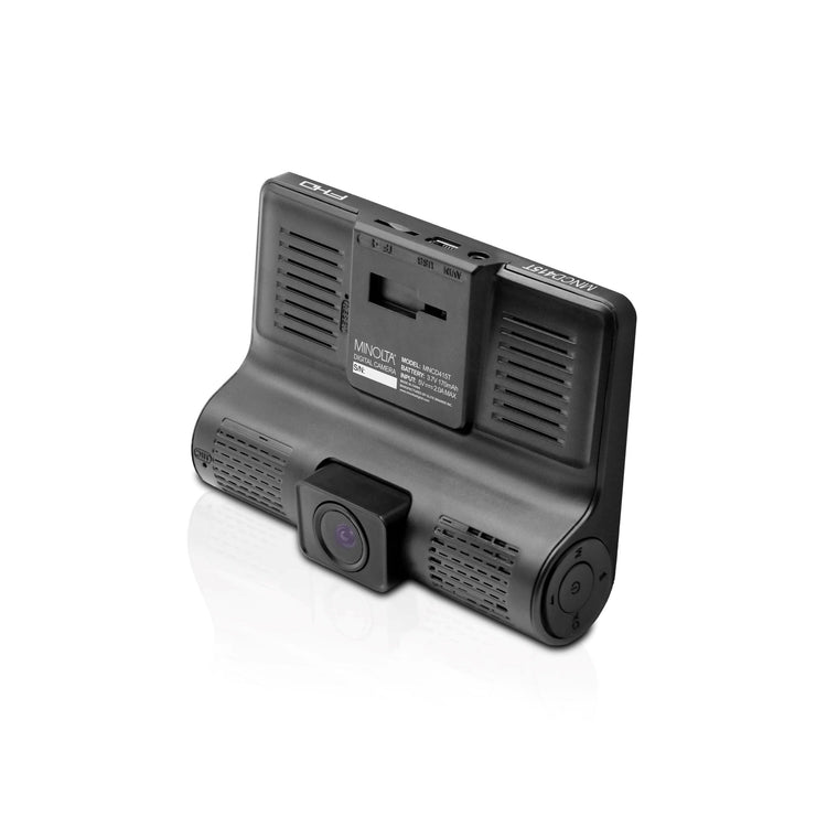 Minolta MNCD415T 3-Channel 1080P Dash Camera w/4.0" LCD & Rear Camera - Black