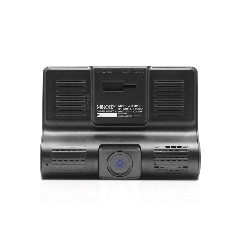 Minolta MNCD415T 3-Channel 1080P Dash Camera w/4.0" LCD & Rear Camera - Black