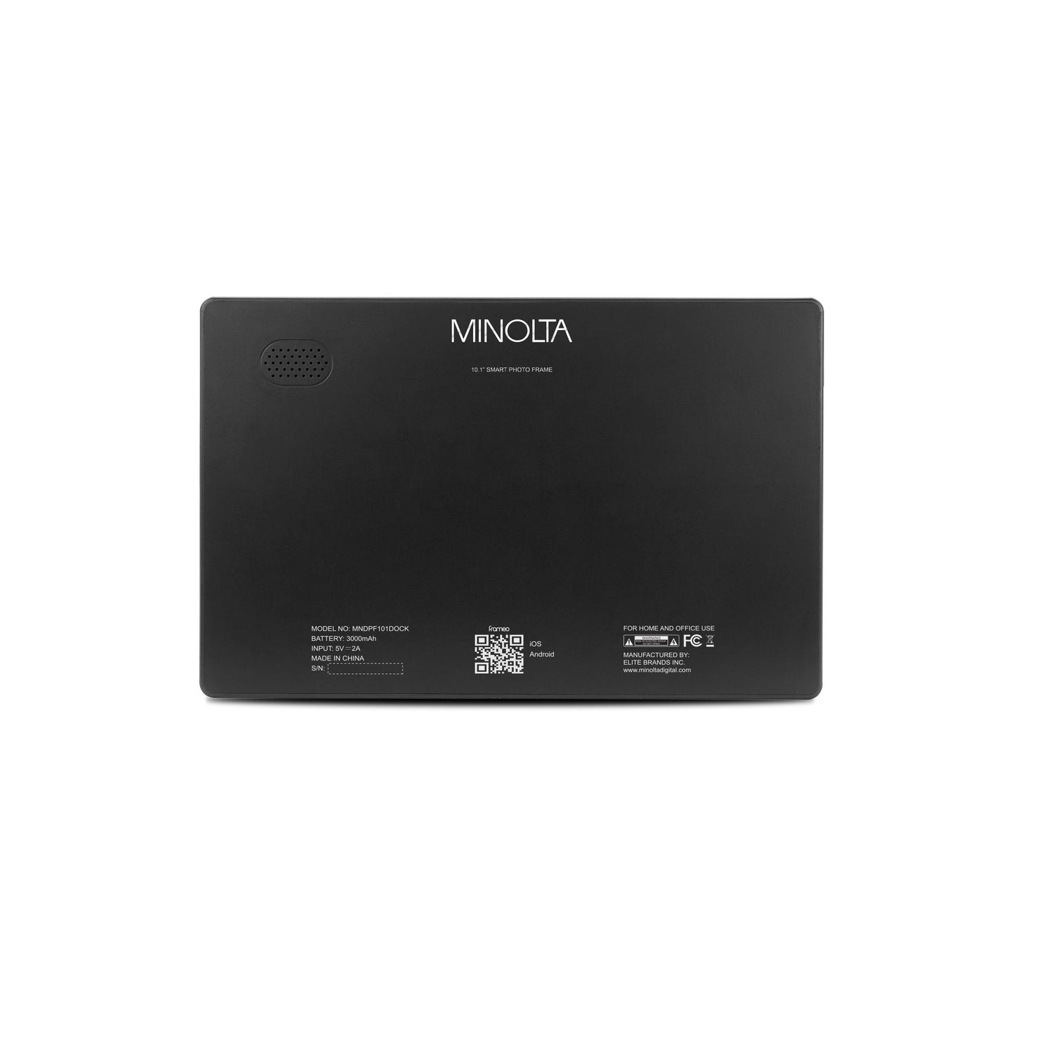 Black Minolta product on a white background