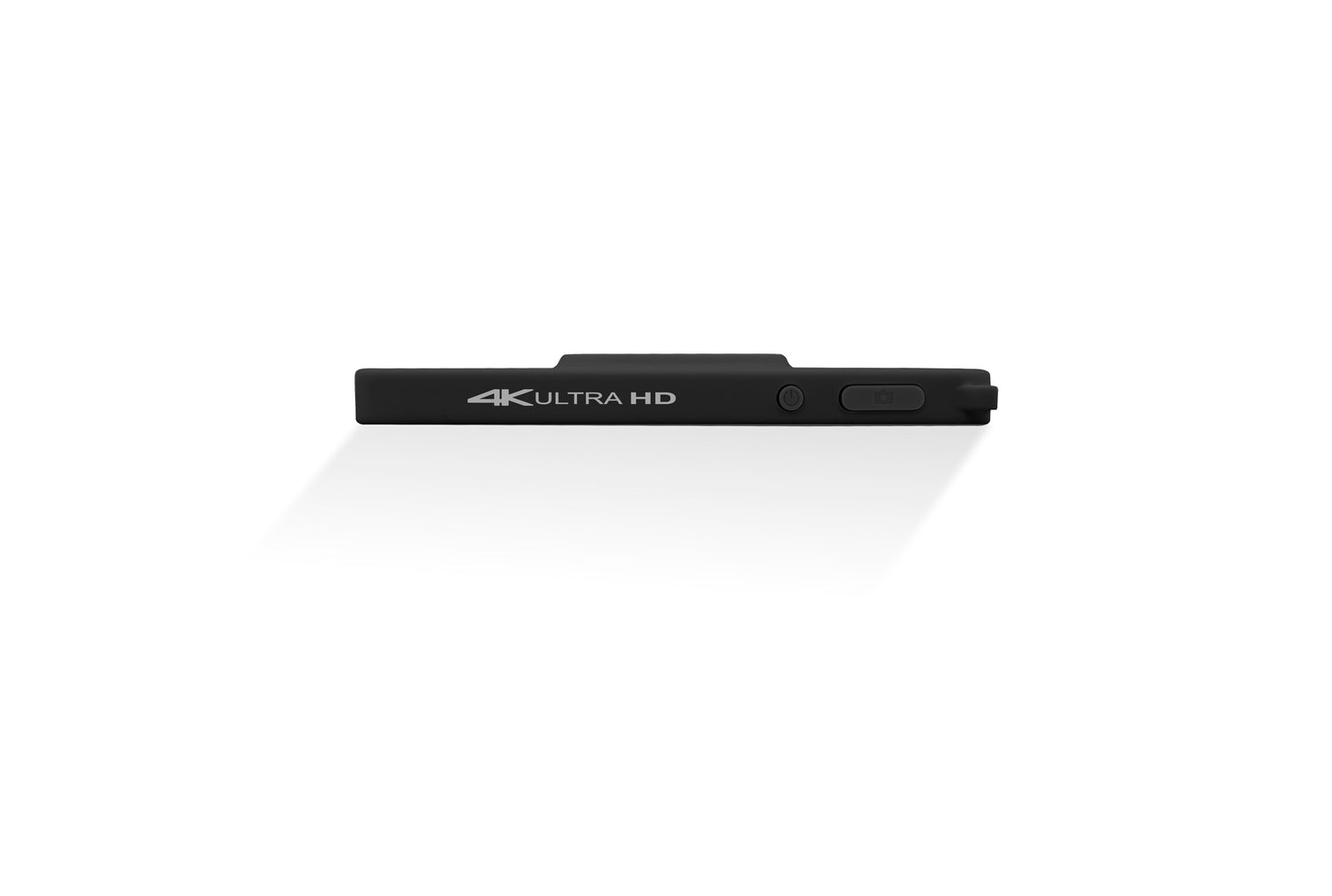 Black electronic device with '4K Ultra HD' label on a white background