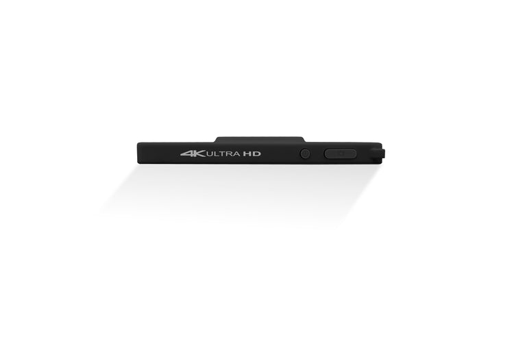 Black electronic device with '4K Ultra HD' label on a white background