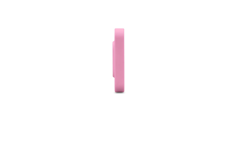 Pink circular object on a white background