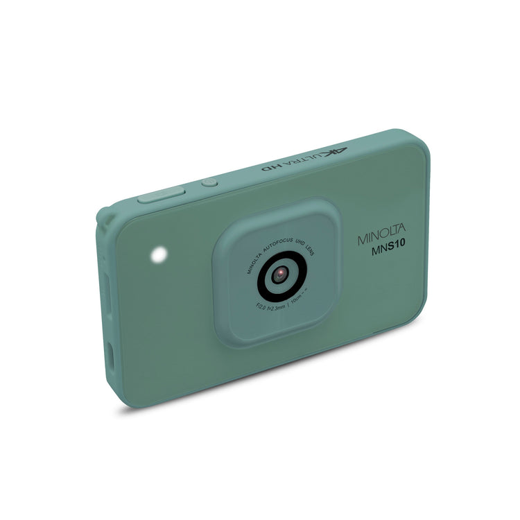 Green camera lens cover on a white background