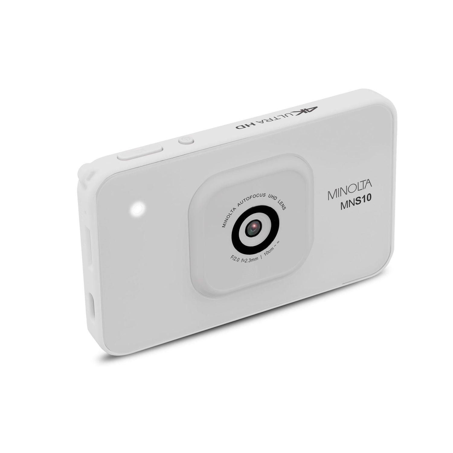 White camera lens on a white background