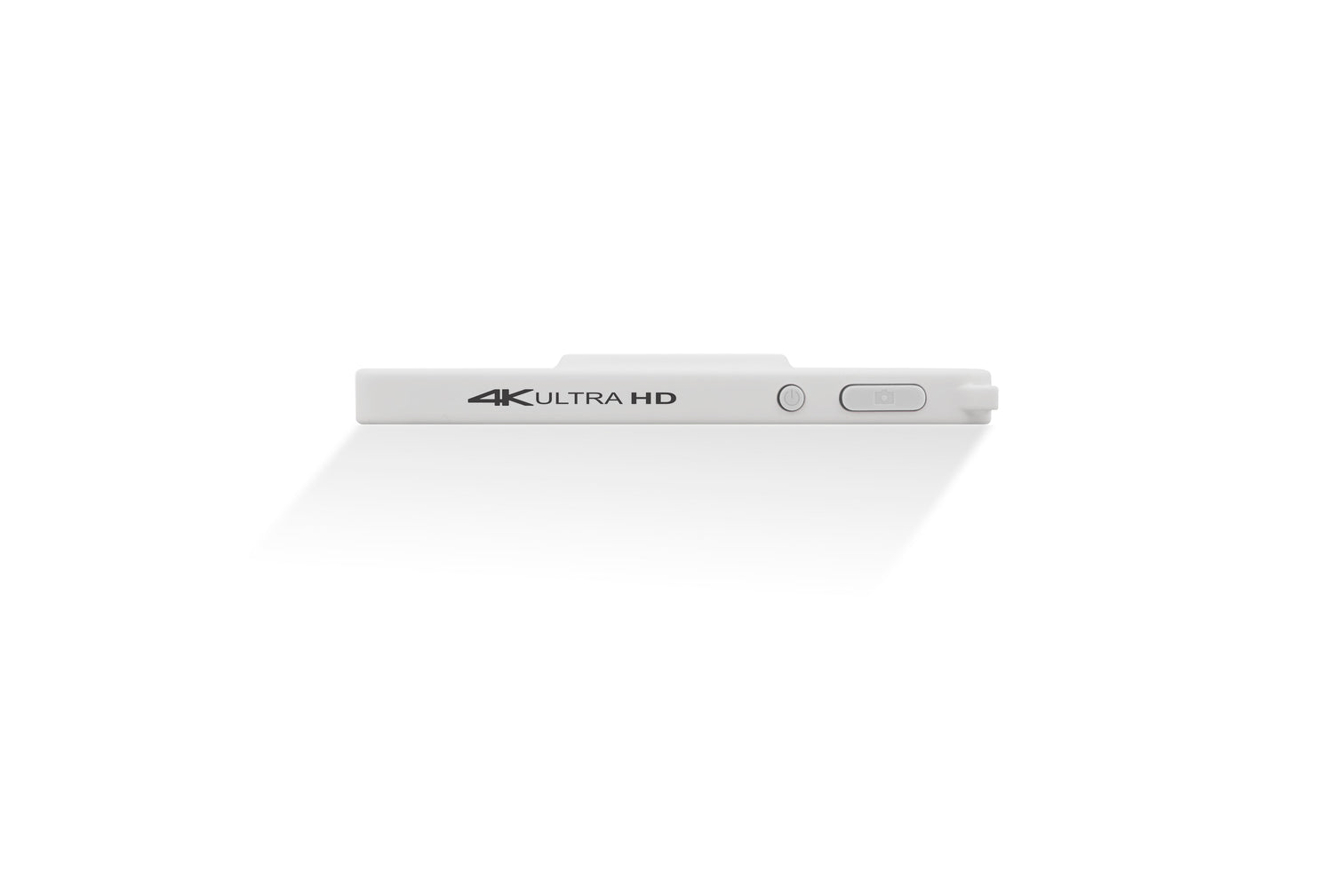 White electronic device with '4K Ultra HD' label on a white background