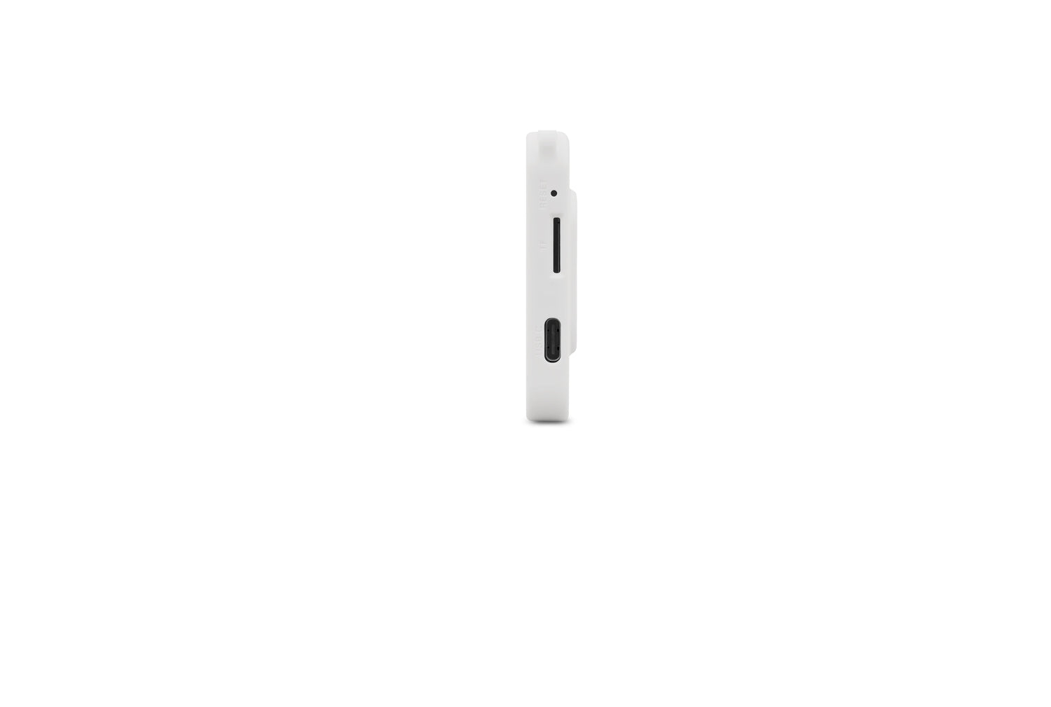 White electronic device on a white background