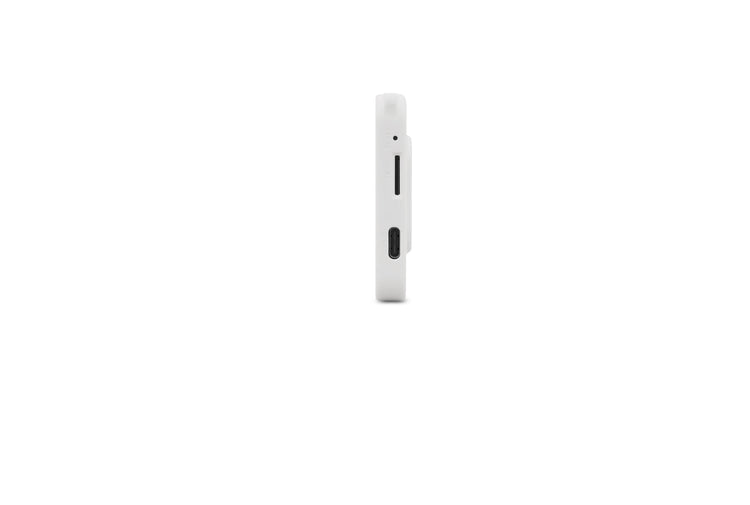 White electronic device on a white background