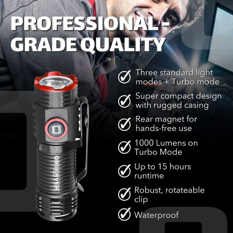 1000 Lumen Mini LED Rechargeable Flashlight