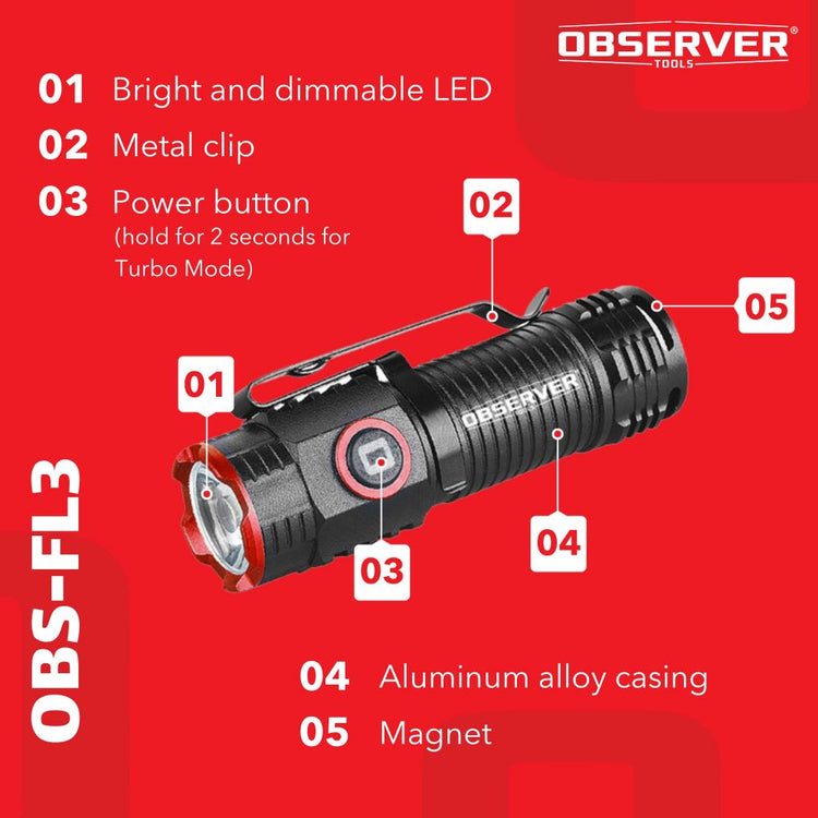 1000 Lumen Mini LED Rechargeable Flashlight