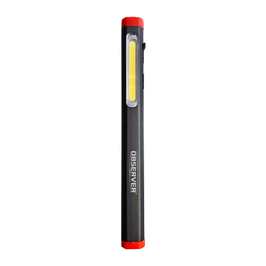Penlight with red end cap and 'Observer' branding on a white background