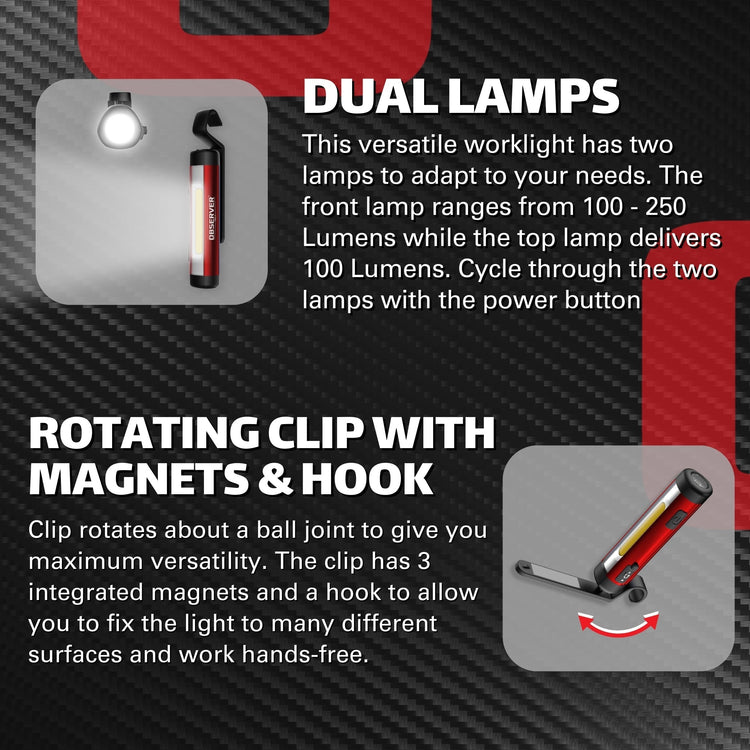 500LM LED Rechargable Mini Worklight with Rotating Clip