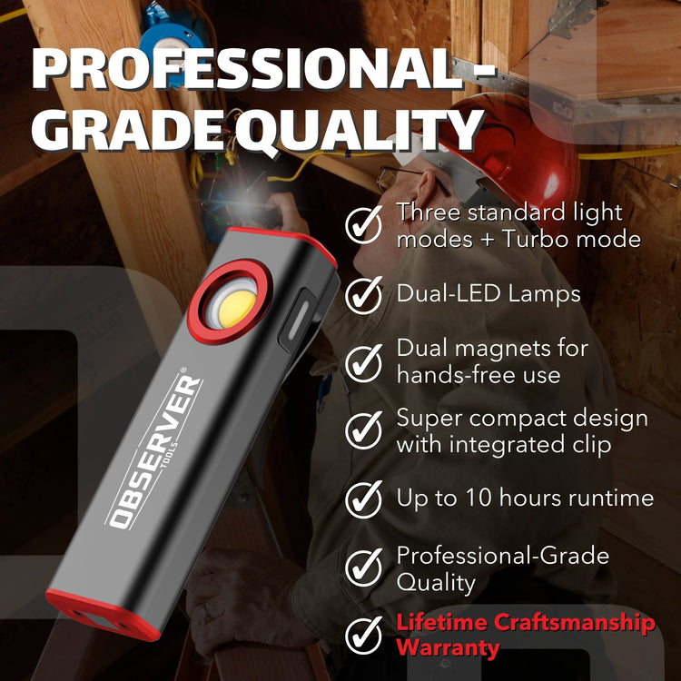 800LM LED Rechargeable Mini Worklight with Dual Lamps