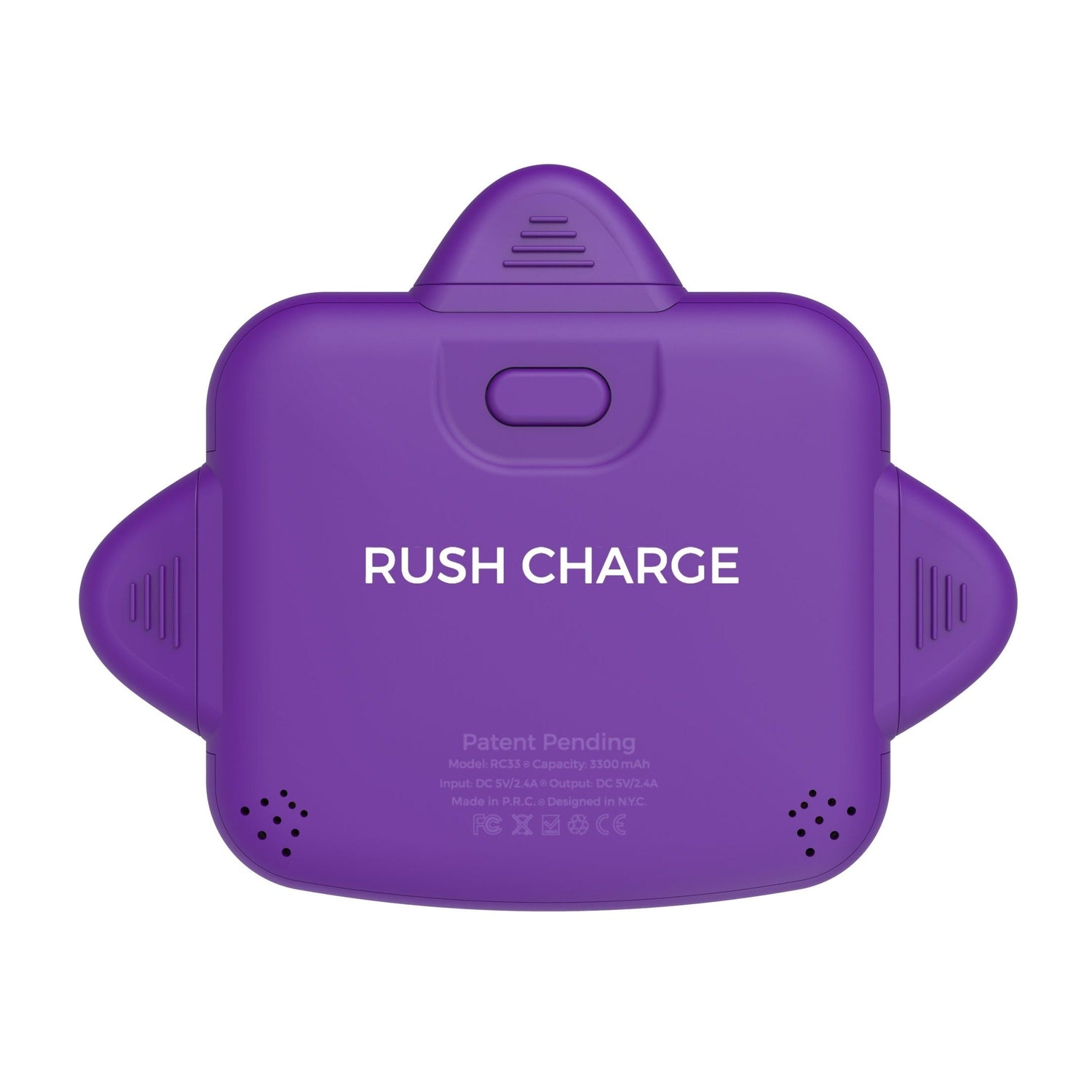 Purple device with 'Rush Charge' text on a white background