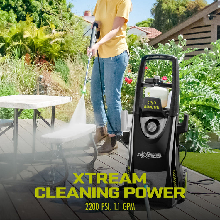 Sun Joe SPX3000®-XT XTREAM Clean Electric Pressure Washer | 2200 PSI, 1.1 GPM PWMA-Rated | 14.9-Amp | Brass Fittings
