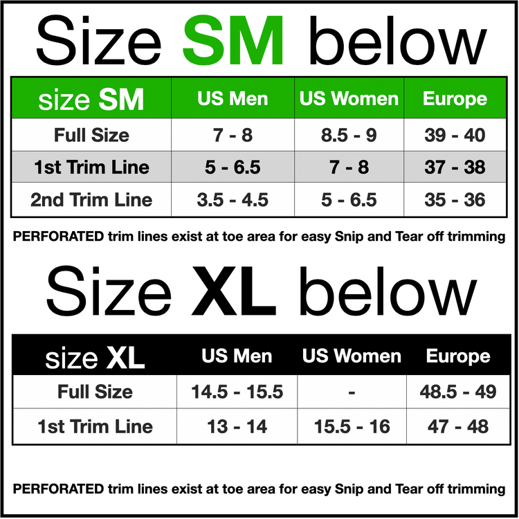 Size chart for shoes comparing US Men, US Women, and Europe sizes.