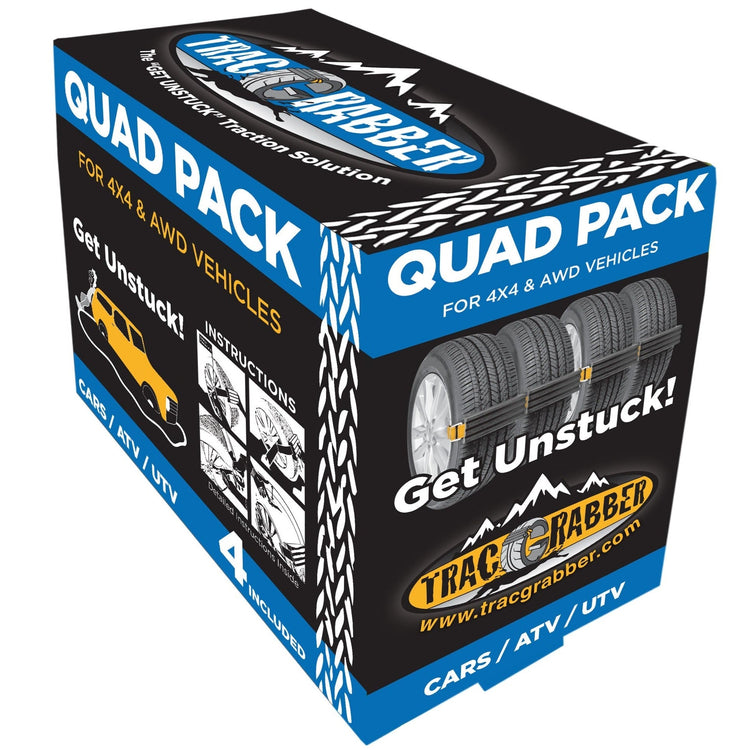 Box of Trac Grabber quad pack tire solution for 4x4 and AWD vehicles.
