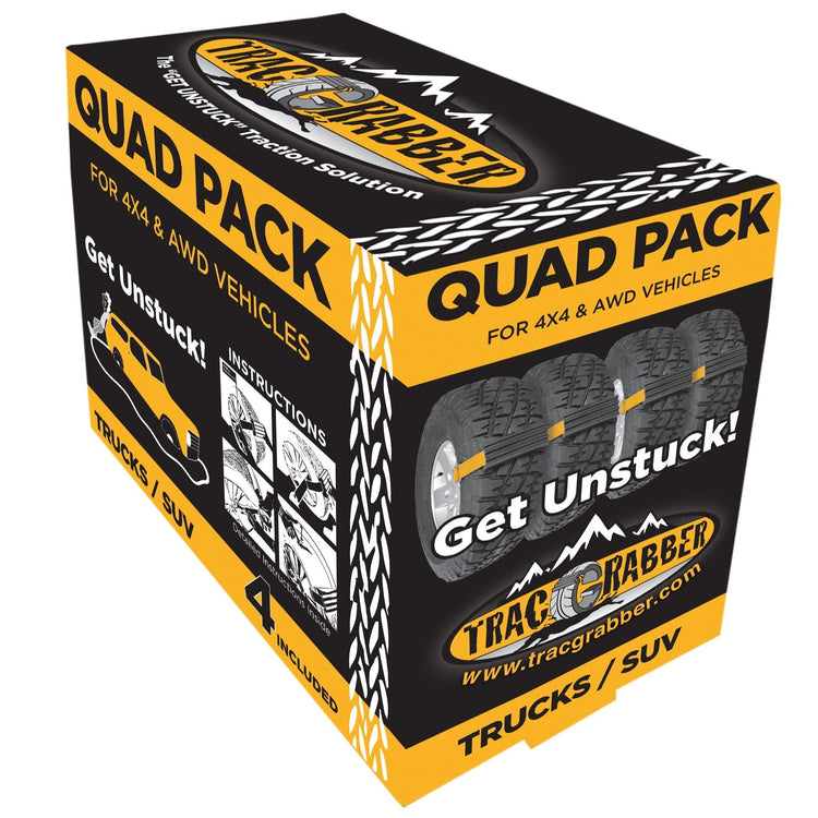 Box of Trac Grabber quad pack for 4x4 and AWD vehicles on a white background