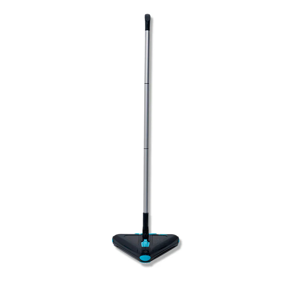 Mop with a black head and gray handle on a white background