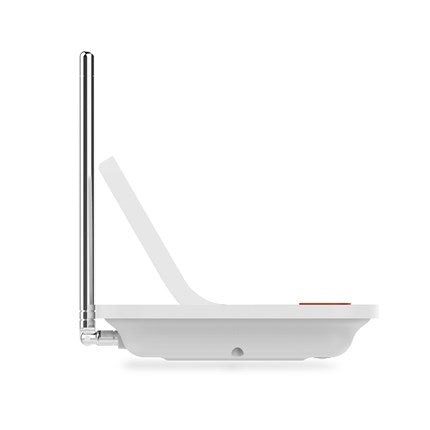 White electronic device with a antenna on a white background